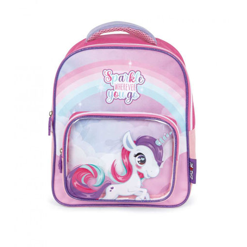 Picture of UNICORN BACKPACK WITH TRANSPARENT POCKET 30X24.5X11CM